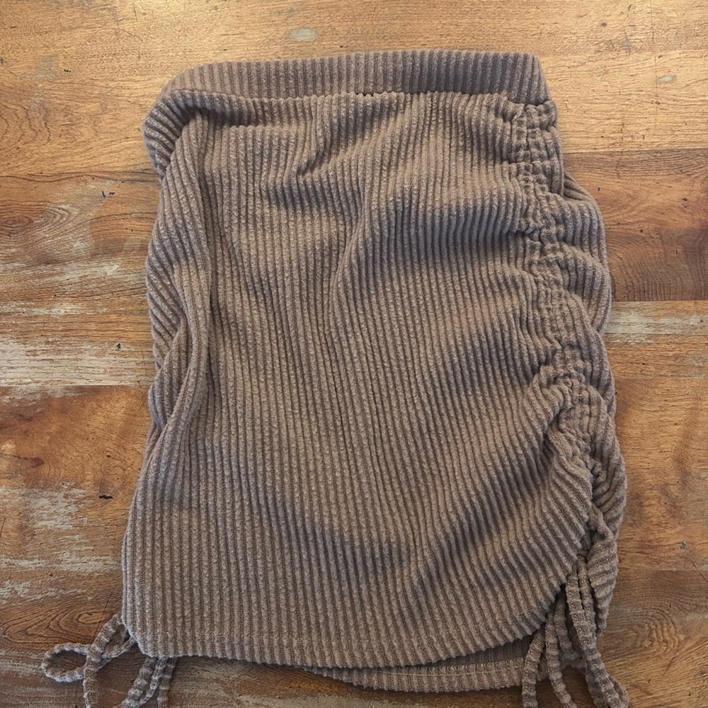 Cozy Brown Ruched Skirt